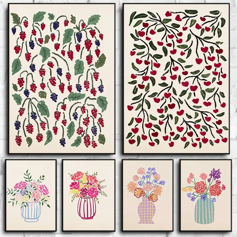 Florist Supply Vases - 1 Stück rahmenloses Leinwandbild, minimalistisches Stillleben,